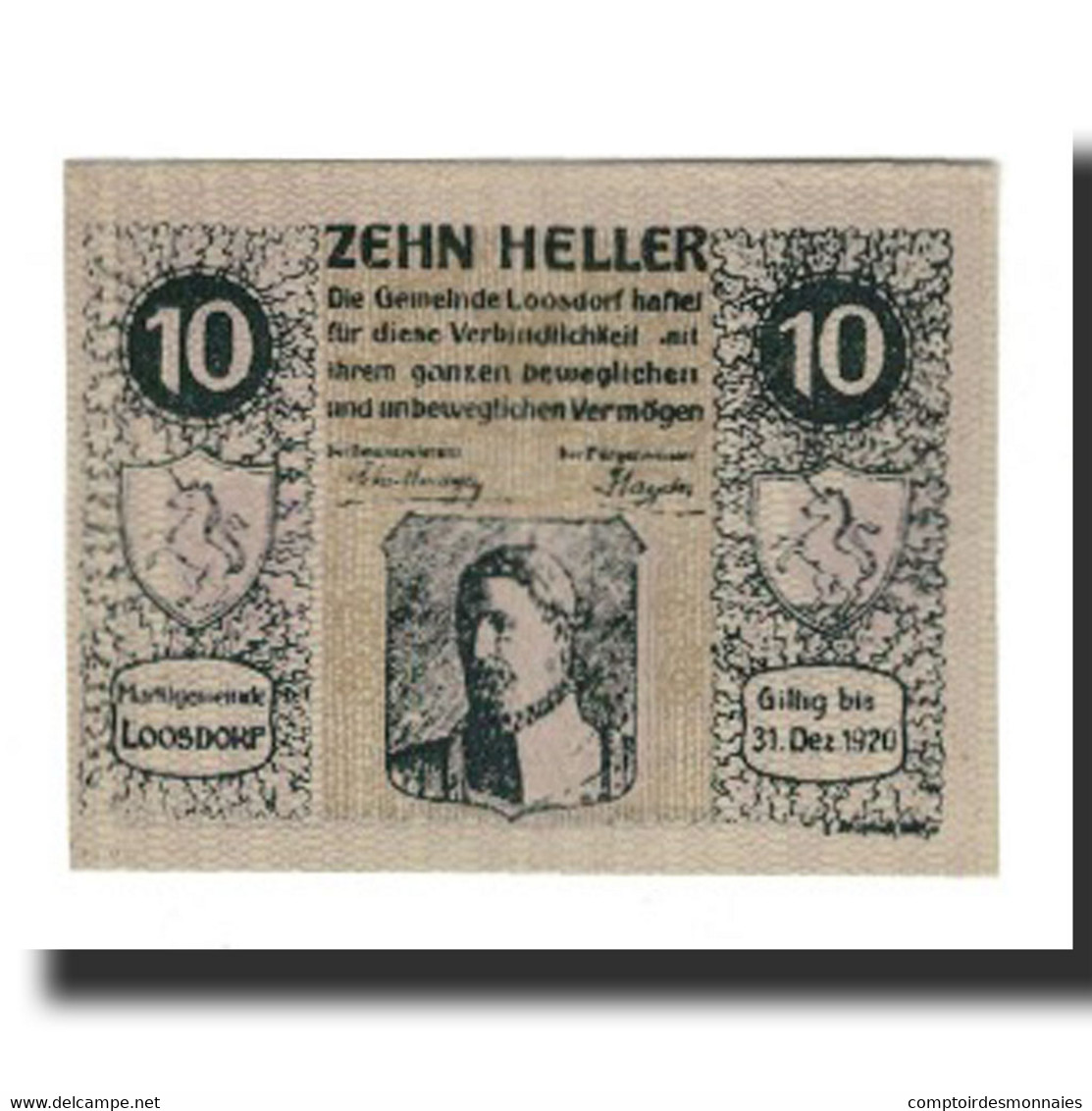 Billet, Autriche, Loosdorf, 10 Heller, Texte, 1920, 1920-12-31, NEUF, Mehl:FS - Austria