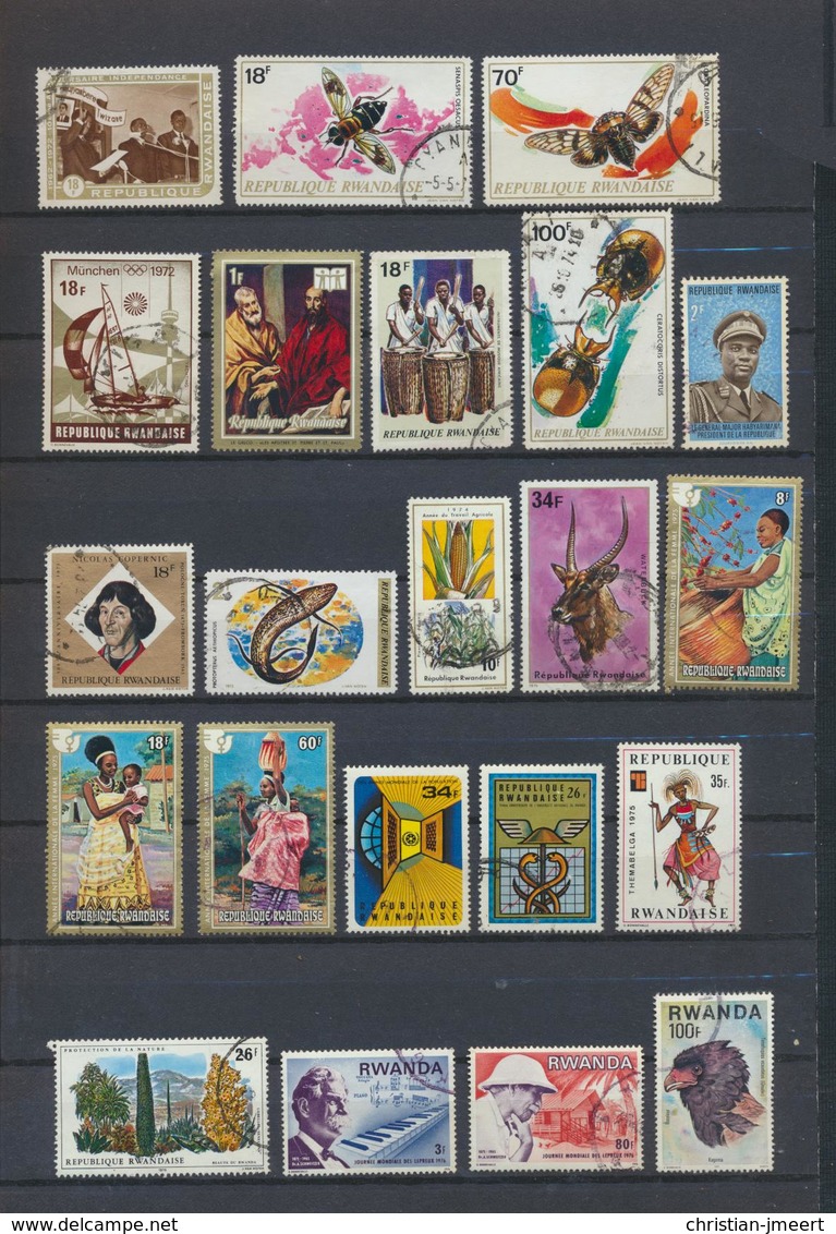 RUANDA-URUNDI Et RWANDA  Lot De 96 Timbres Oblitérés - Collections