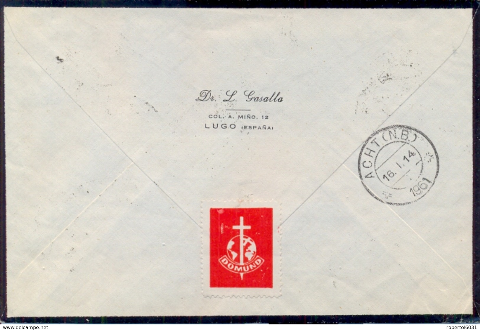 Spain 1961 Cover To Netherlands With 2 X 10 C. + 80 C. + 4 X 1 Pta. - Storia Postale