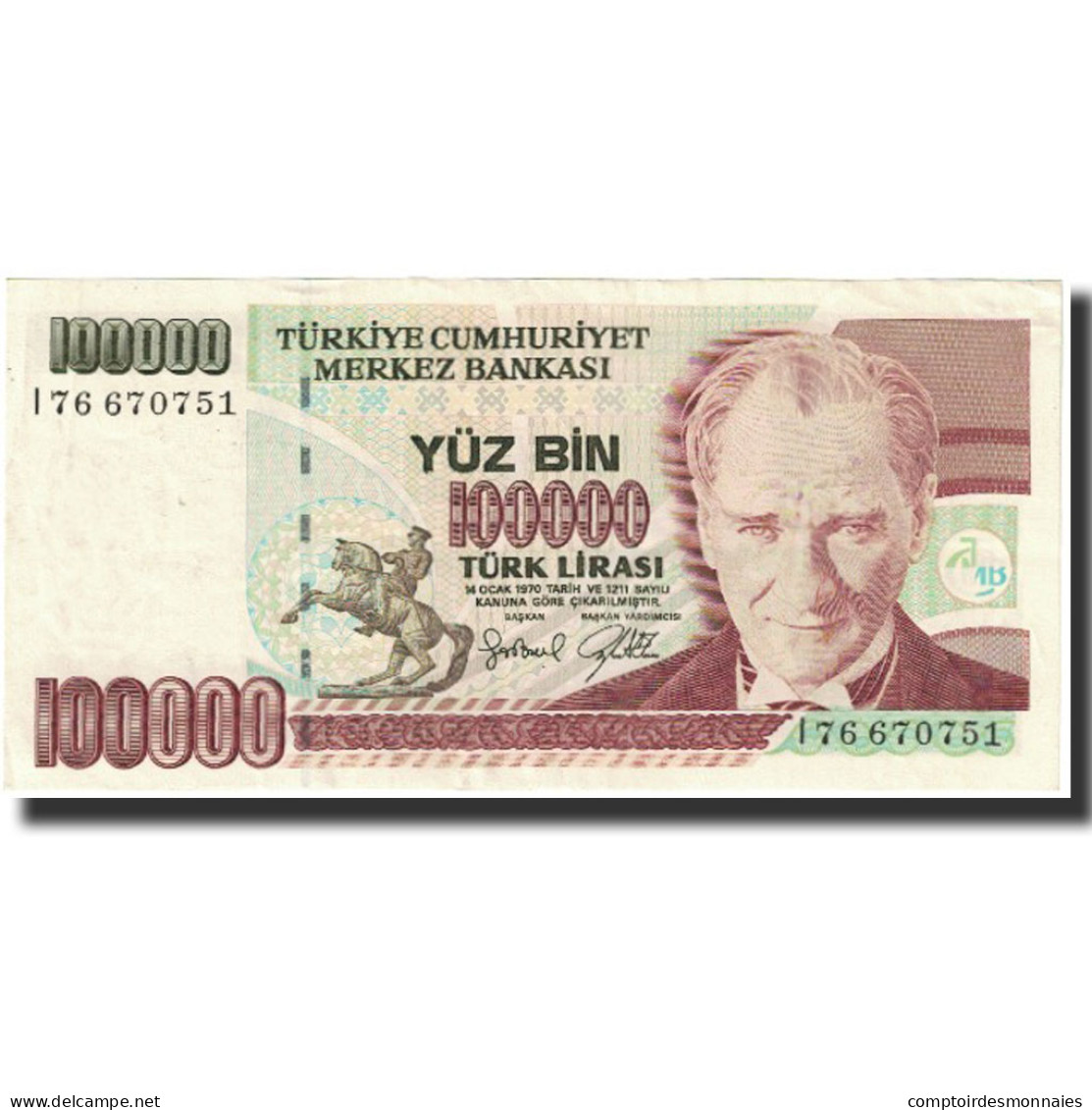 Billet, Turquie, 100,000 Lira, 1970, 1970-01-14, KM:205, NEUF - Turquie