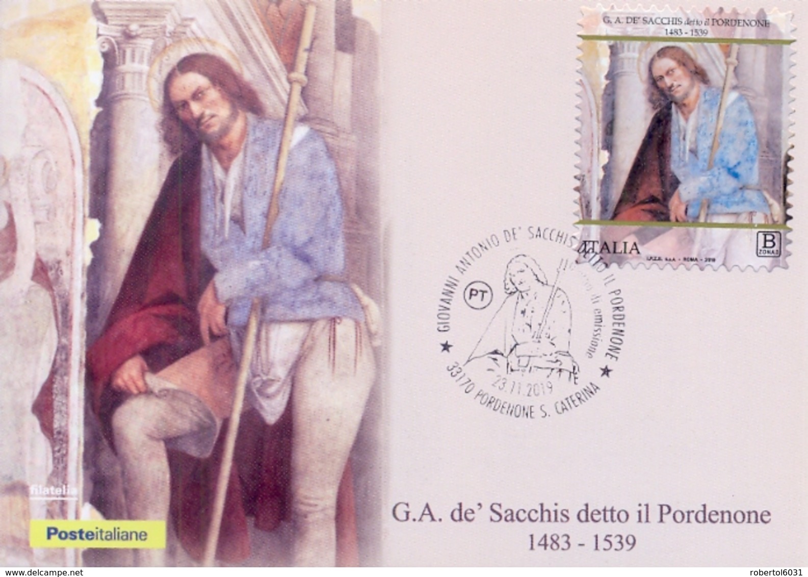 Italy 2019 FDC Maximum Card Painter Giovanni Antonio De' Sacchis The Pordenone - Altri & Non Classificati