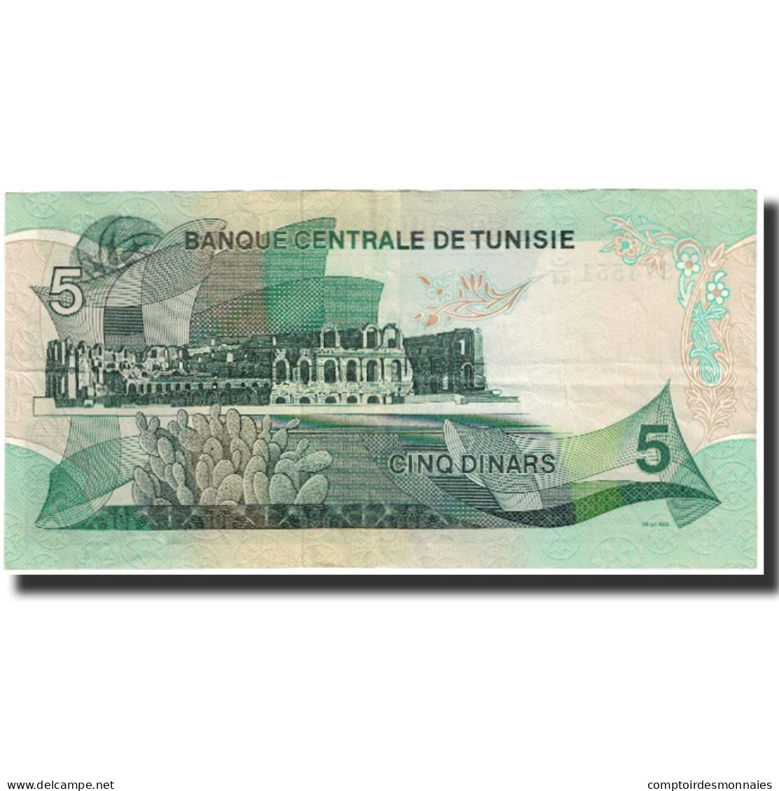 Billet, Tunisie, 5 Dinars, 1972, 1972-08-03, KM:68a, NEUF - Tunisie