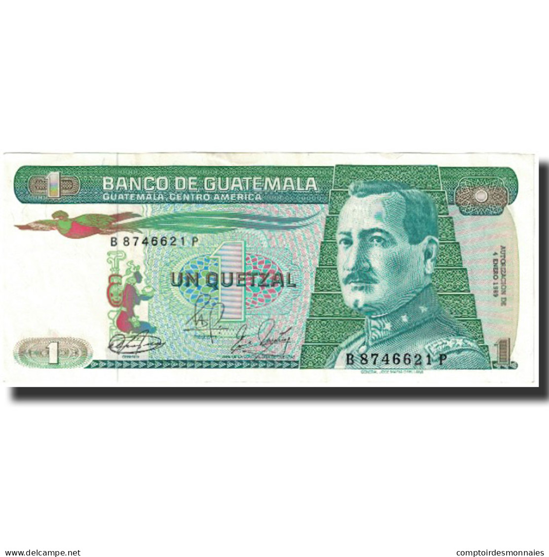 Billet, Guatemala, 1 Quetzal, 1989, 1989-01-04, KM:66, NEUF - Guatemala