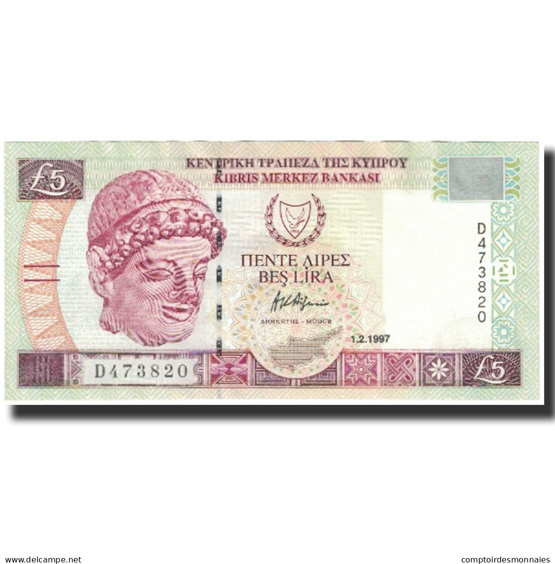 Billet, Chypre, 5 Pounds, 1997, 1997-02-01, KM:58, NEUF - Zypern