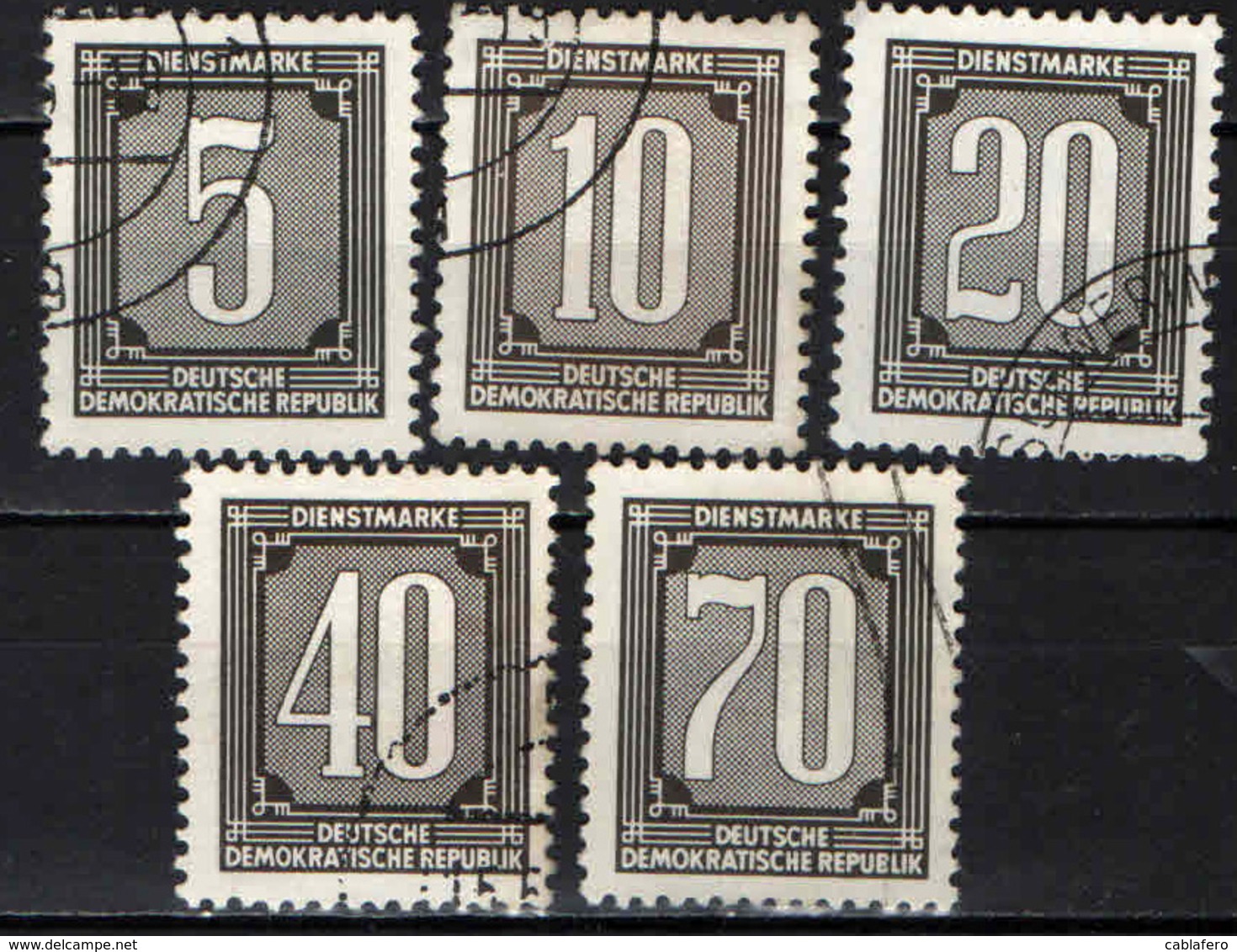 DDR - 1956 - CIFRA - SERVIZIO CORRIERE CENTRALIZZATO - USATI - Afgestempeld