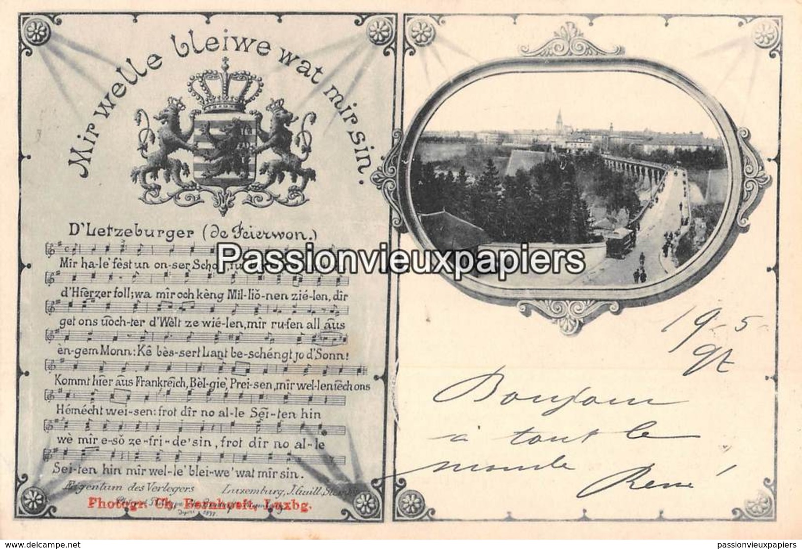 LUXEMBOURG  1897 MIR WELLE BLEIWE WAT MIR SIN  (Bernhoeft) - Luxembourg - Ville