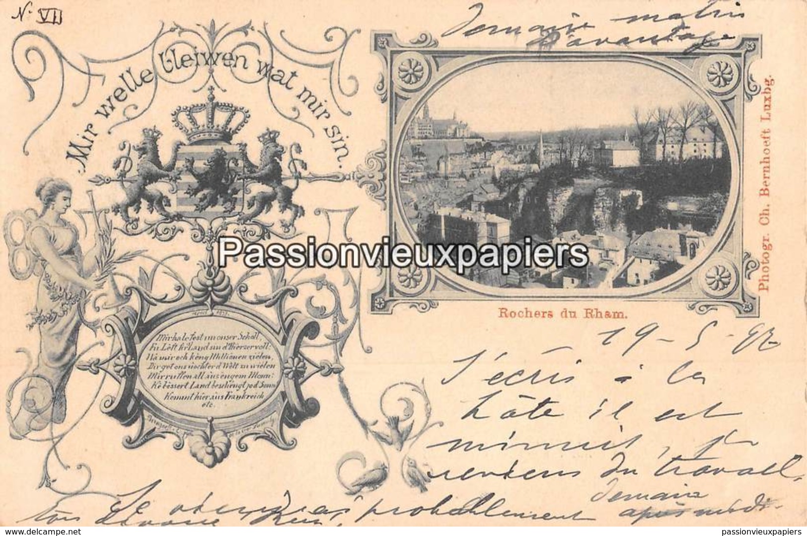 LUXEMBOURG  1897 MIR WELLE BLEIWE WAT MIR SIN  ROCHERS DU RHAM (Bernhoeft) - Luxembourg - Ville