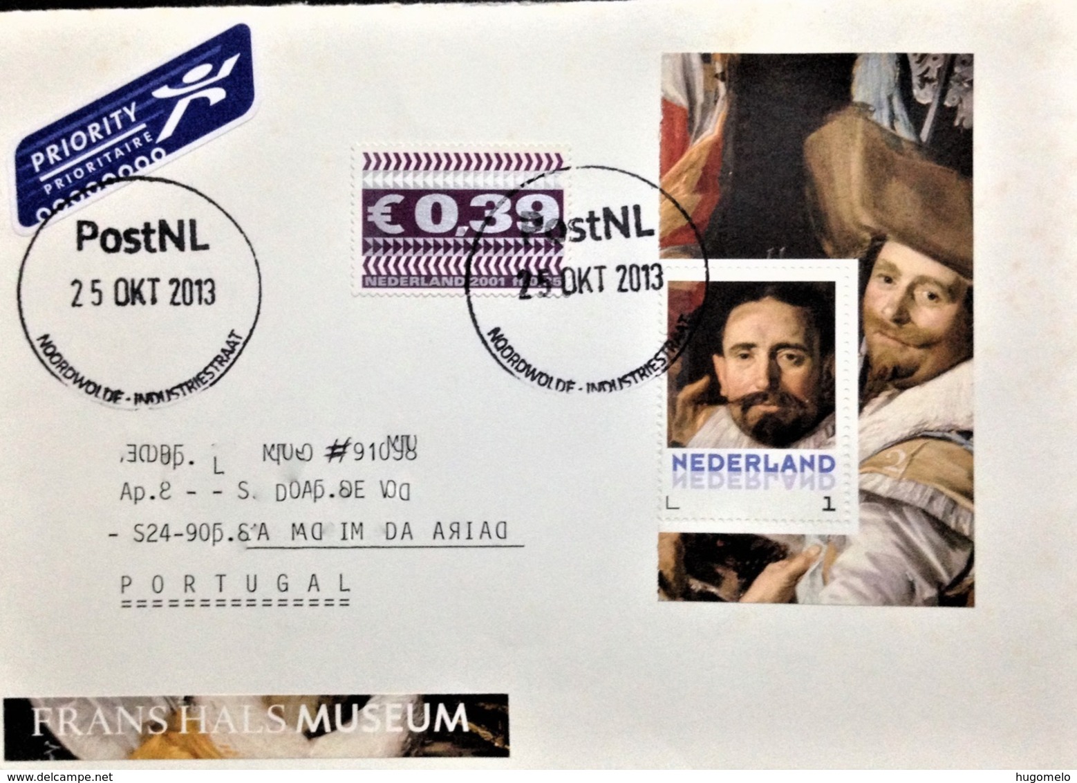 Netherlands, Circulated Cover To Portugal, "Museums", "Frans Hals Museum", "Paintings", 2013 - Lettres & Documents