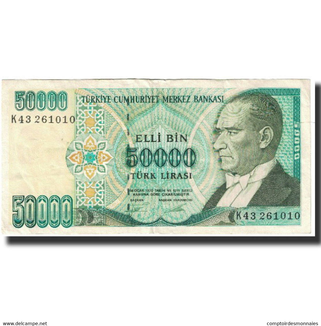 Billet, Turquie, 50,000 Lira, 1970, 1970-01-14, KM:204, TTB - Turquie