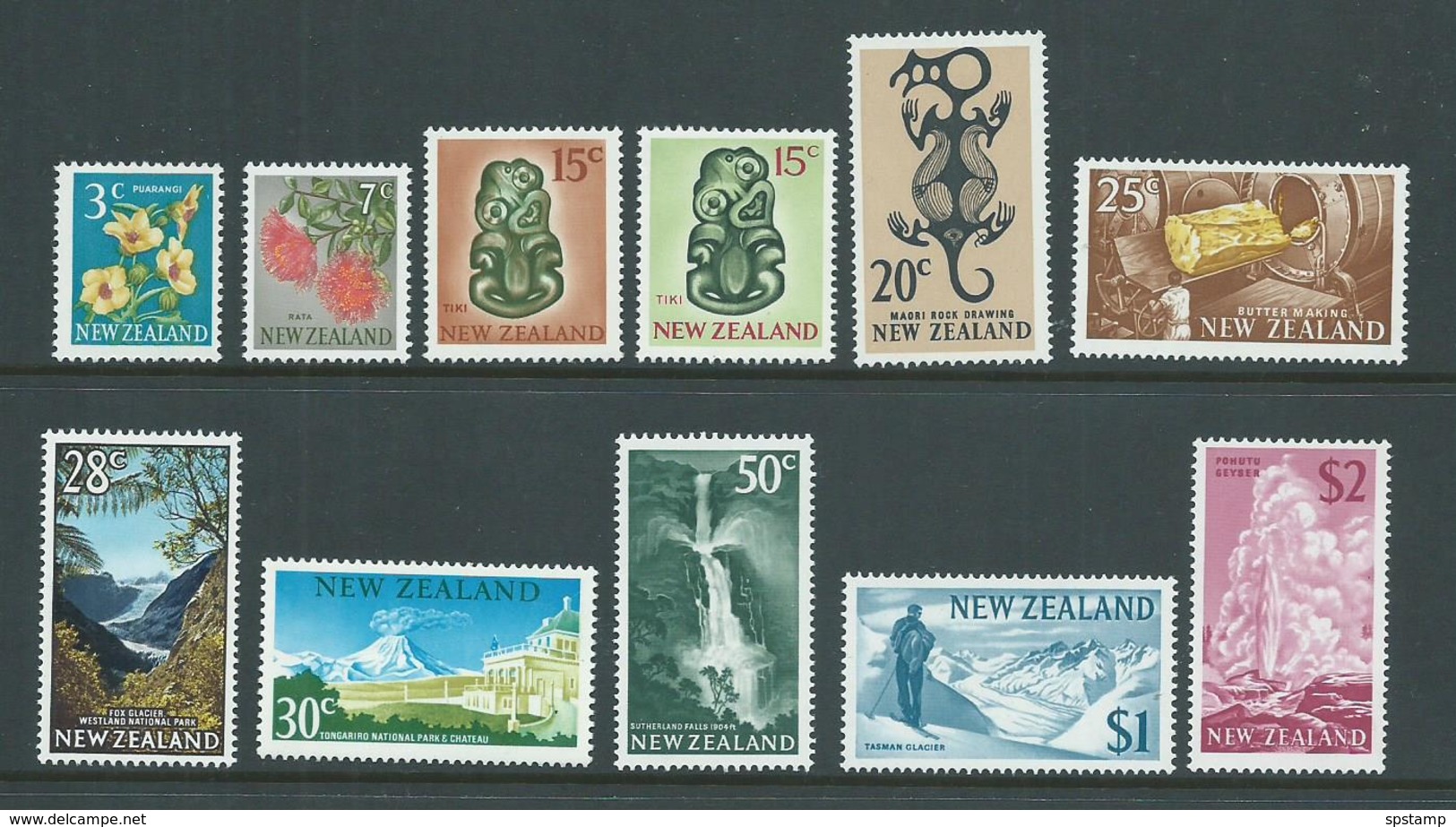 New Zealand 1967 Decimal Definitives Part Set Of 11 3c - $2 Fine Mint , Most MLH - Unused Stamps