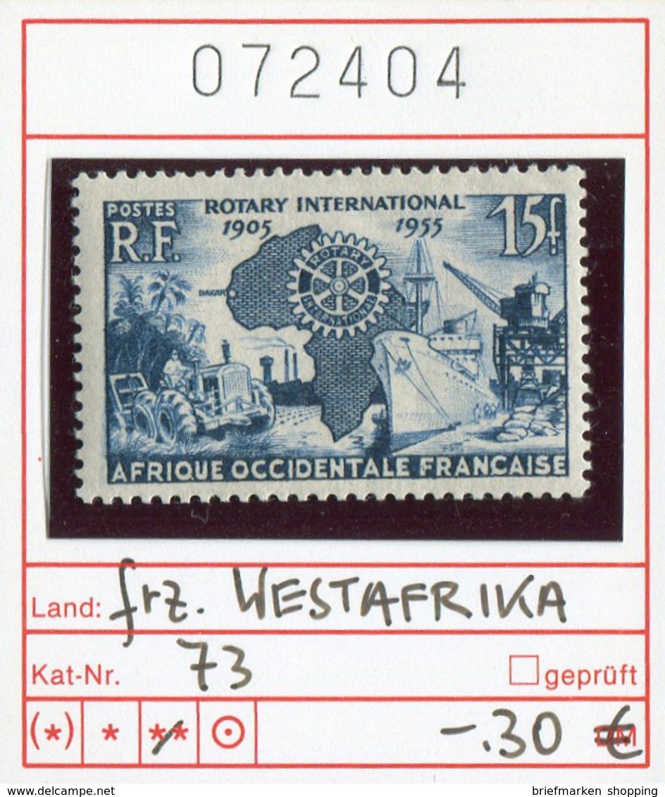 Französisch Westafrika - Afrique Occidentale Française - Michel 73 - ** Mnh Neuf Postfris - Rotary - Rotary Club