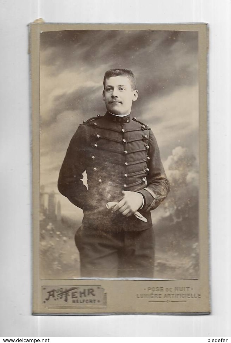 Photo Ancienne ( Avant 1900 )  D' Un Militaire Du 9ème Régiment. Studio A. FEHR à BELFORT ( 90 ) - Guerre, Militaire