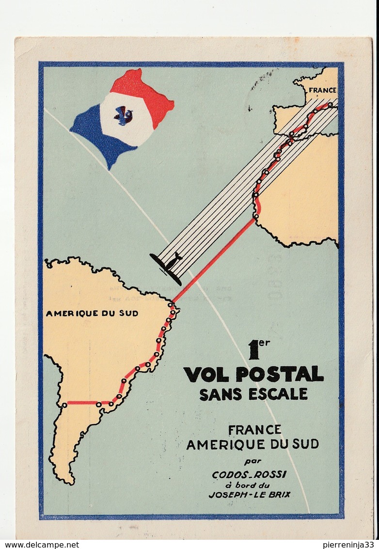 Carte Vol Postal France-Amérique Du Sud / Raid Interrompu/ Marseille Gare Avion,1935 /Porto Praia, Portugal - 1927-1959 Lettres & Documents