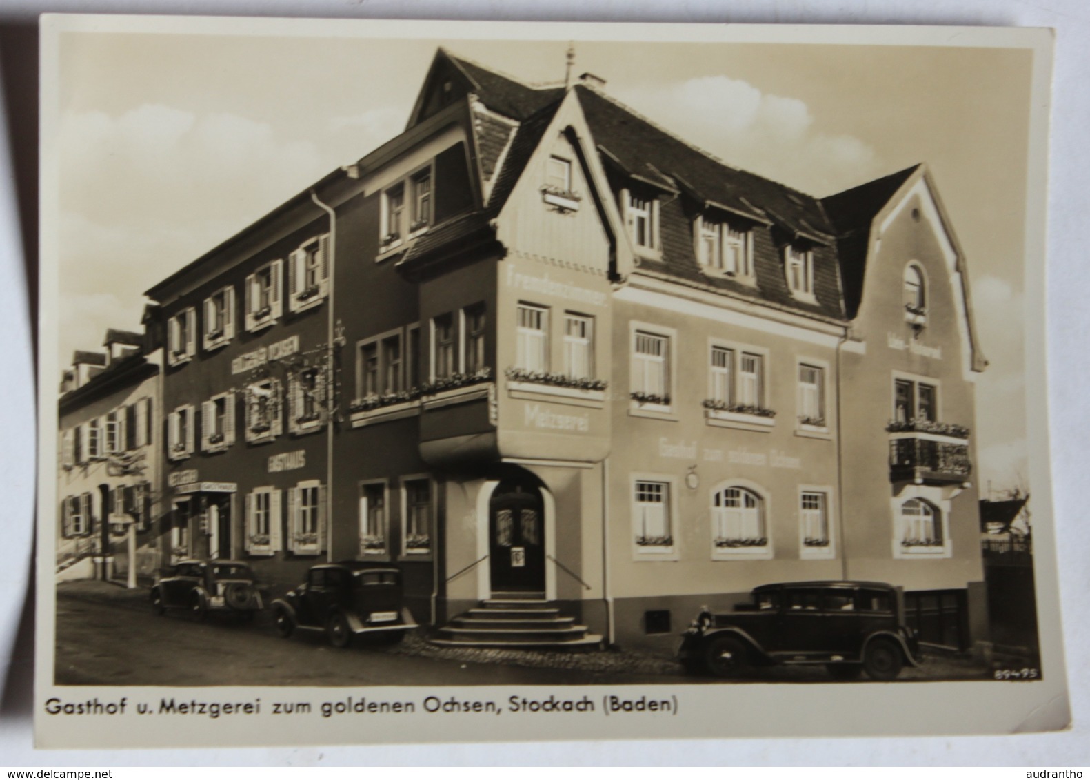 Rare CPSM Stockach In Baden Gasthof Und Metzgerei Zum Goldenen Ochsen Voitures Anciennes - Stockach