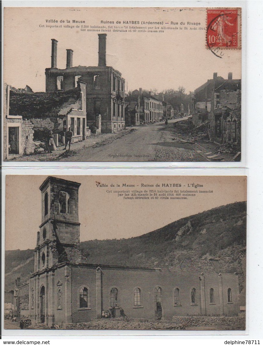 Ruines De Haybes Lot De 2 CPAs - Autres & Non Classés