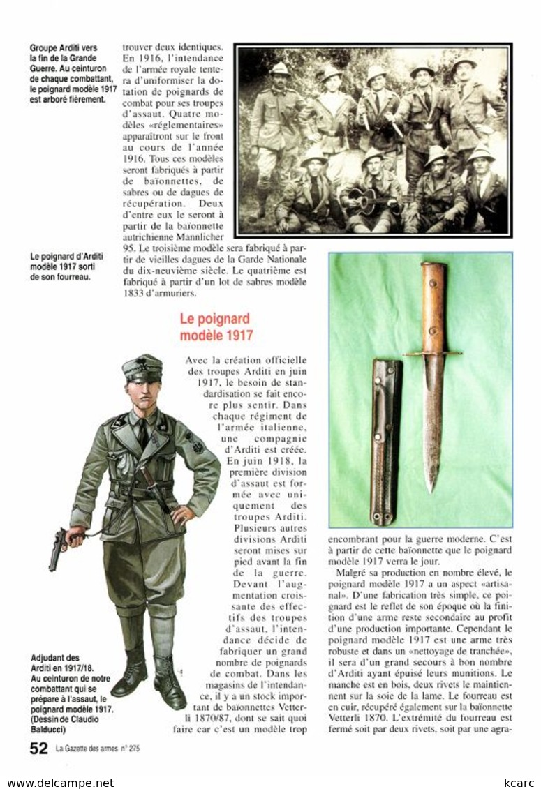 poignard de tranchée italien modèle 1917 des ARDITI pugnale da ardito WW1, WW2