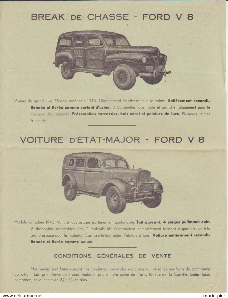 Société Française Et Américaiine D'automobiles - Publicidad