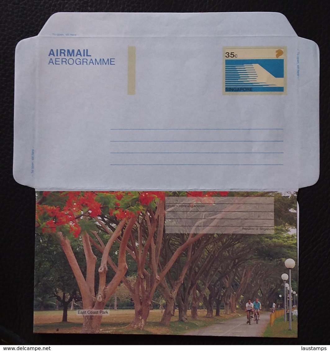 Singapore 1991 Parks Of Singapore, East Coast Park Aerogramme Unused - Singapour (1959-...)