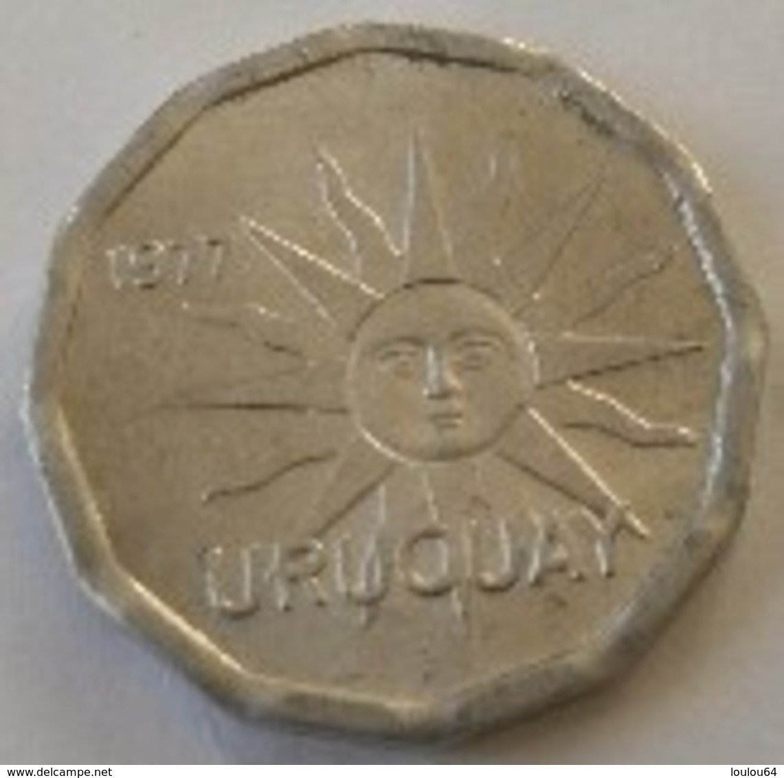 URUGUAY - 1 Centesimo 1977- Soleil - - Uruguay