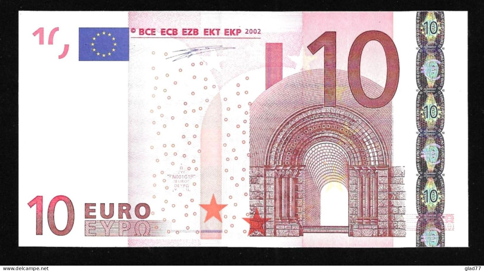 Greece  "Y" 10  EURO  UNC! Duisenberg Signature!!  "Y"   Printer  N001G1 ! - 10 Euro