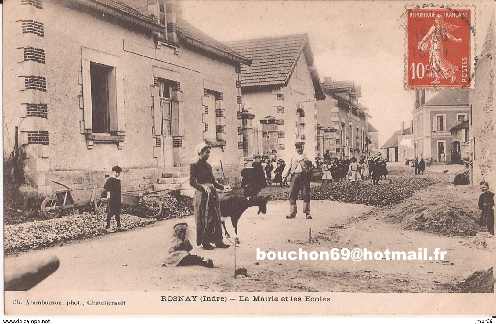 36 Rosnay Mairie Ecoles Chevre Goat RARE - Otros & Sin Clasificación