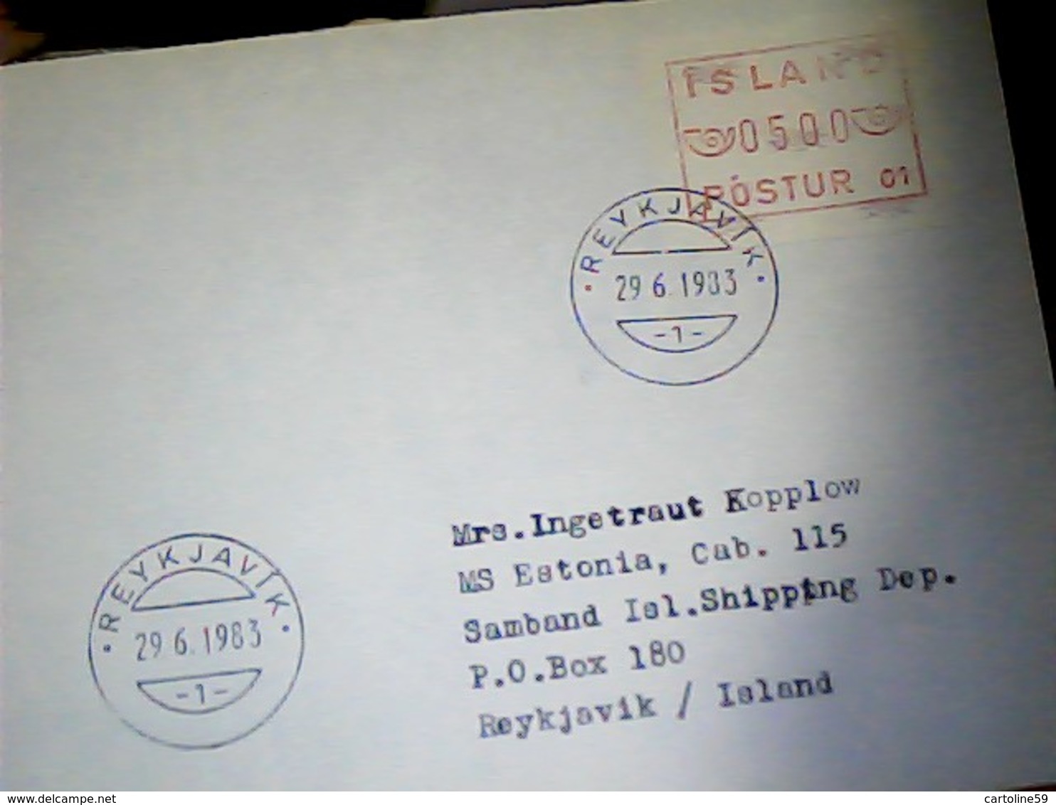 Island Reykjavik Postur Freistempel Weihnachtsvignette VB1983   HK4847 - Brieven En Documenten