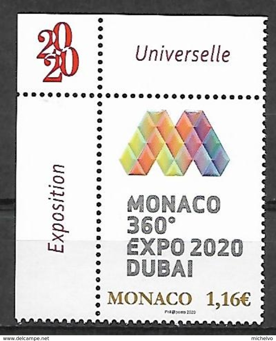 Monaco 2020 - Yv N° 3224 ** - Expo Dubaï - Nuovi