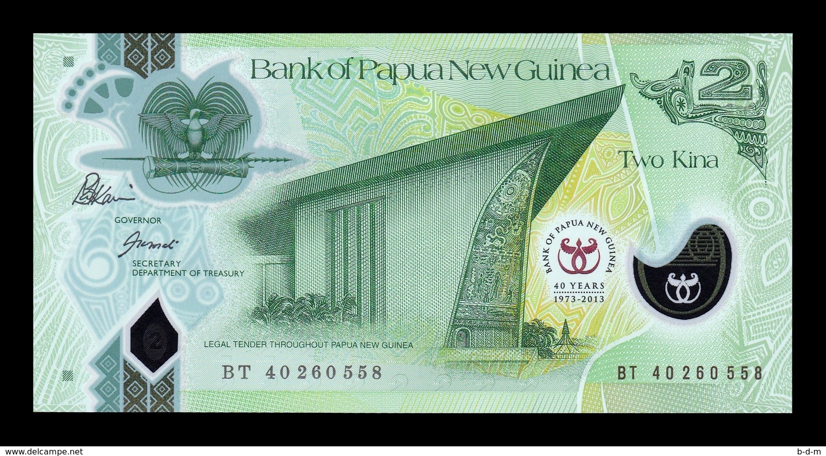 Papua New Guinea 2 Kina Commemorative 2013 Pick 45 Polymer SC UNC - Papua Nueva Guinea