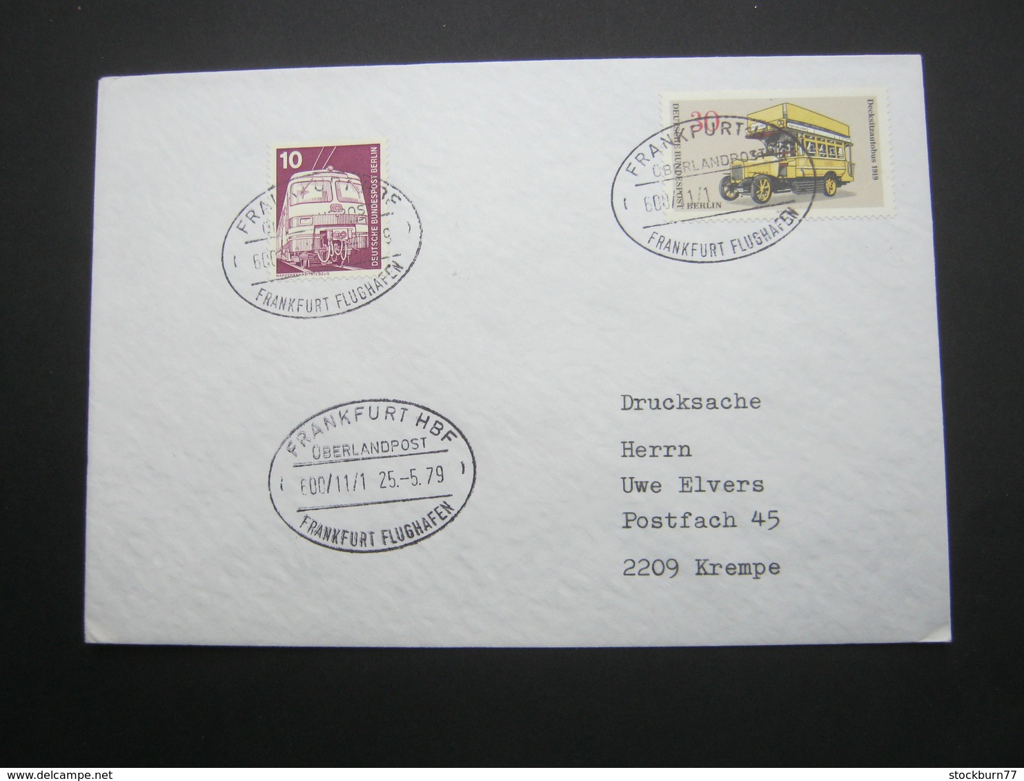 Bahnpost:  1979 , FRANKFURT    Überlandpost     , Klarer   Stempel Auf Beleg - Briefe U. Dokumente