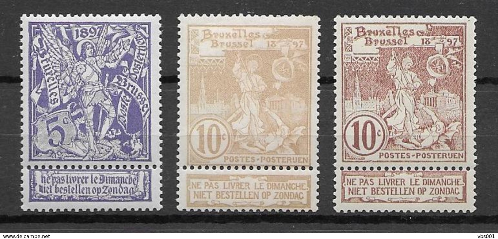 OBP71/73, 3x, Postfris** - 1910-1911 Caritas