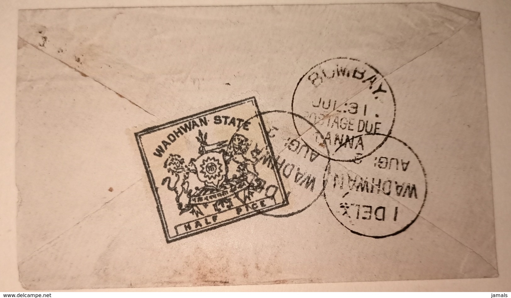 India, Wadhwan State, Used On Small Cover, Inde As Scan - Wadhwan