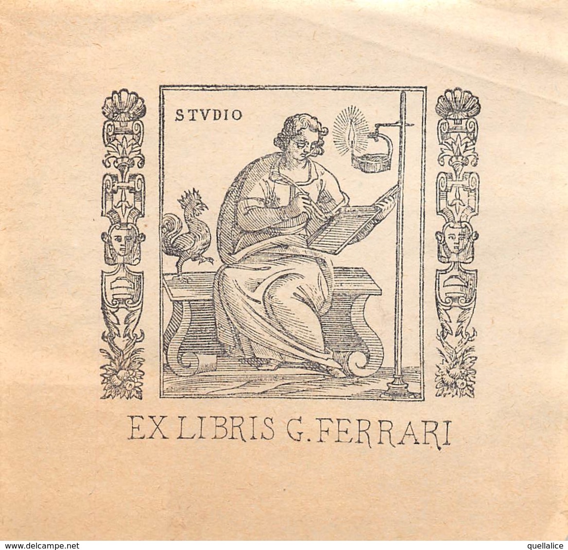 01349 "EX LIBRIS - G. FERRARI - STUDIO" ORIGINALE - Exlibris