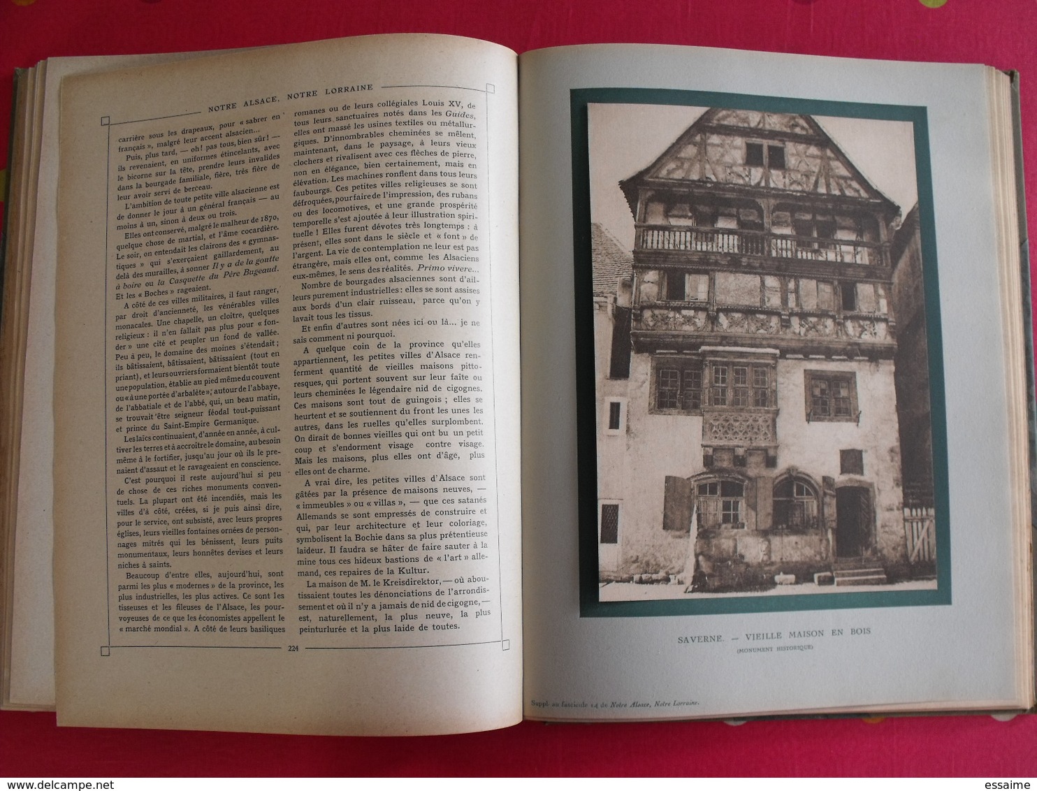 notre Alsace, notre Lorraine. Wetterlé, Fisher. tome 1. édition française illustrée. 1919