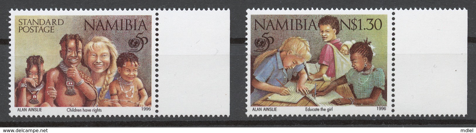 Namibia 1996 Mi# 813-14** UNICEF, 50th ANNIV. - Namibie (1990- ...)
