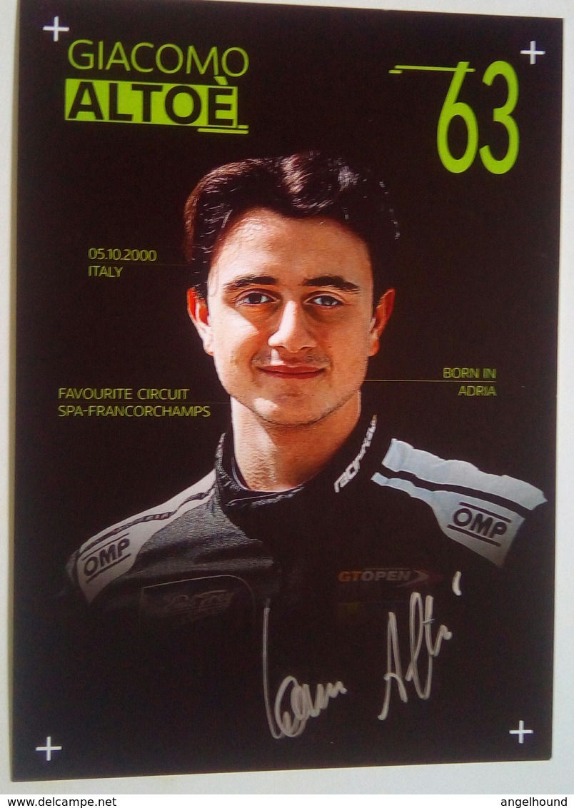 Giancomo Altoe ( Italian Race Car Driver) - Authographs