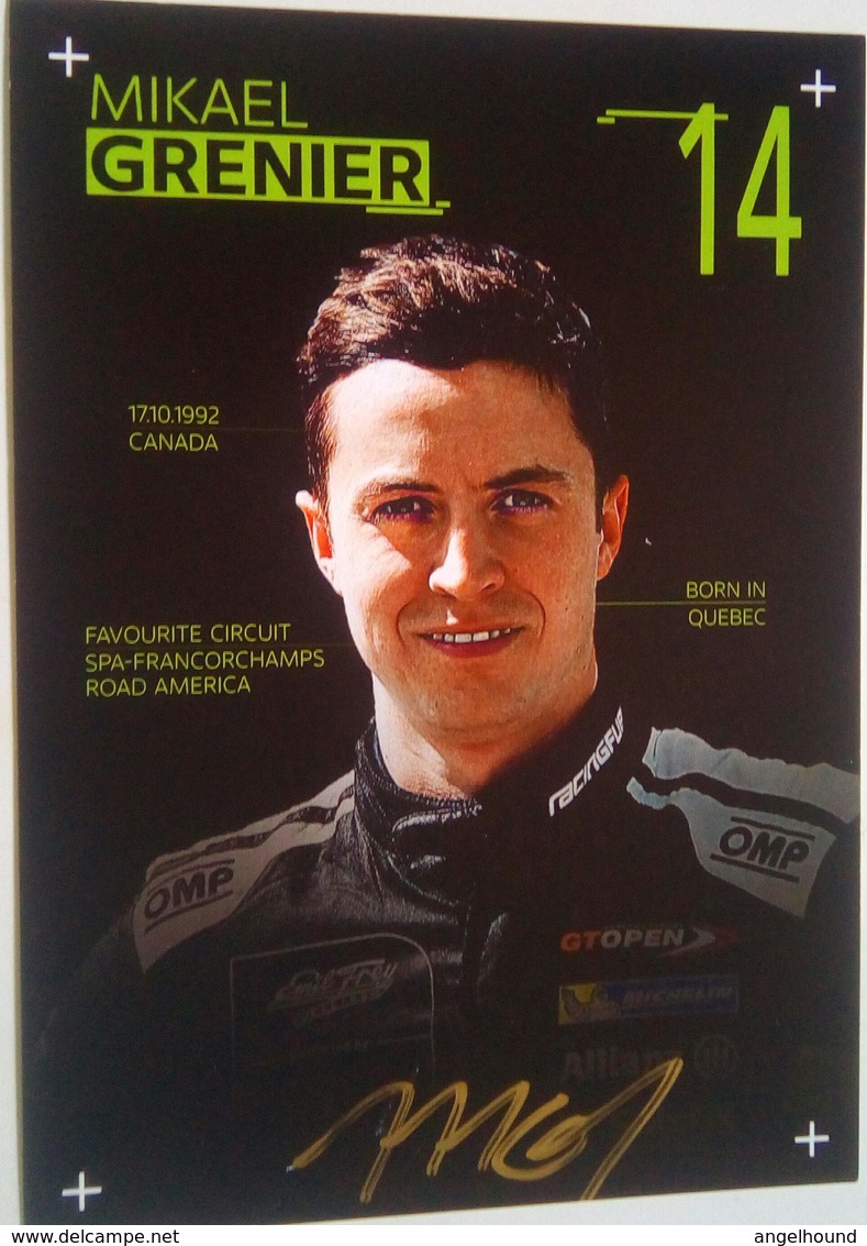 Mikael Grenier ( Canadian Race Car Driver) - Autografi