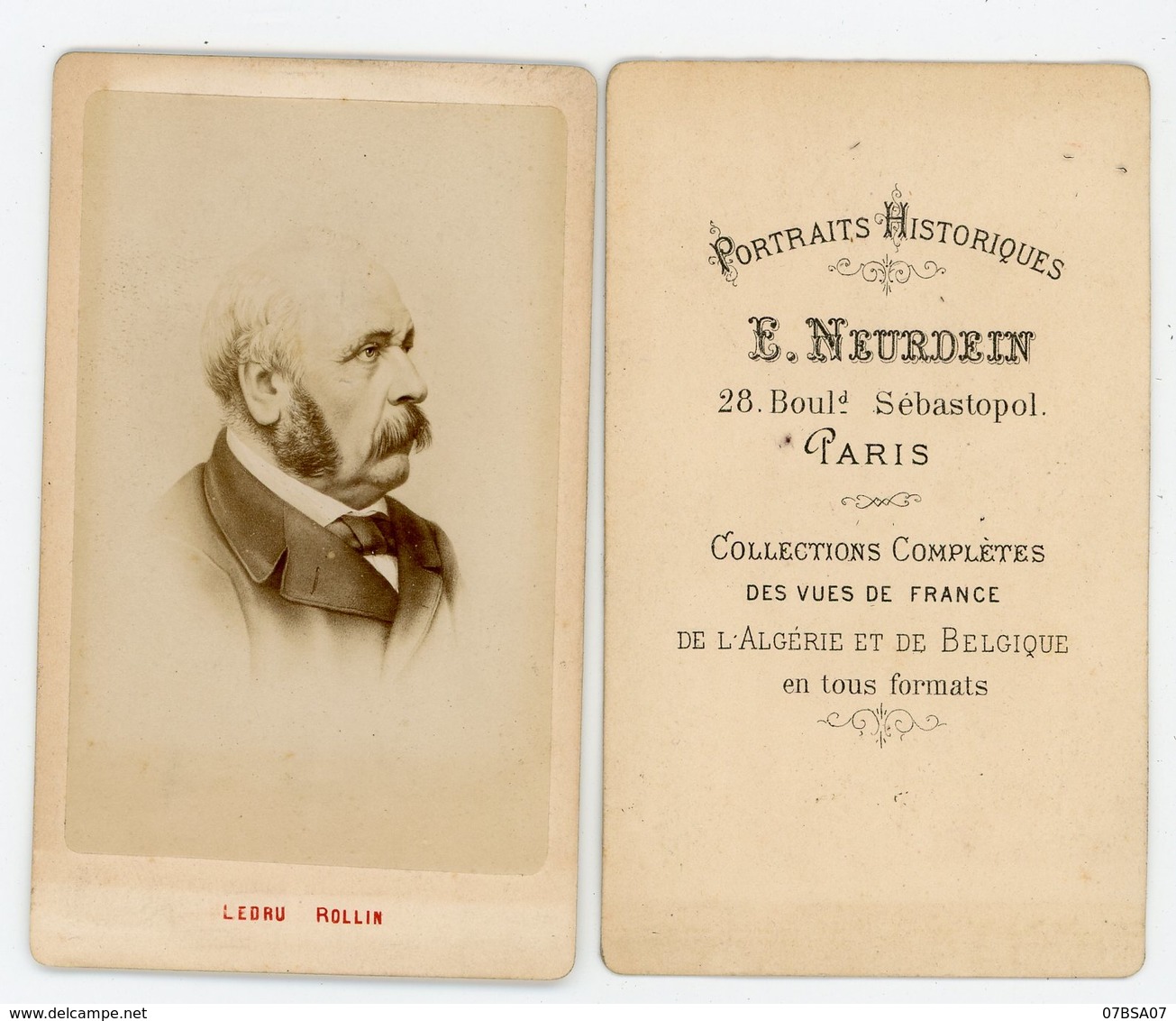 PHOTO 85mm X 55mm Alexandre-Auguste Ledru-Rollin, Né Le 2 Février 1807 à Paris Et Mort Le 31 Décembre 1874 à Fontenay Au - Célébrités