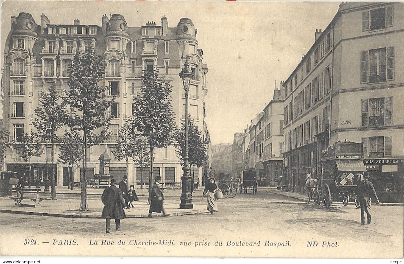 CPA Paris La Rue Du Cherche-Midi Vue Prise Du Boulevard Raspail - Arrondissement: 06