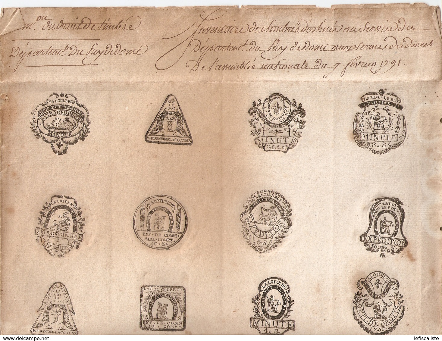 Document De Greffe De La Loi De Février 1791 - Other & Unclassified