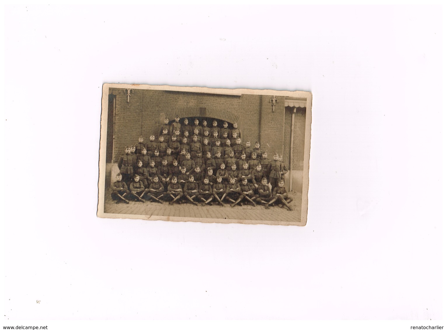 Groupe De Soldats Belges.2 ème Régiment De Guides.Etterbeek.Studio "Léon Frémault,Bruxelles" - Guerre, Militaire