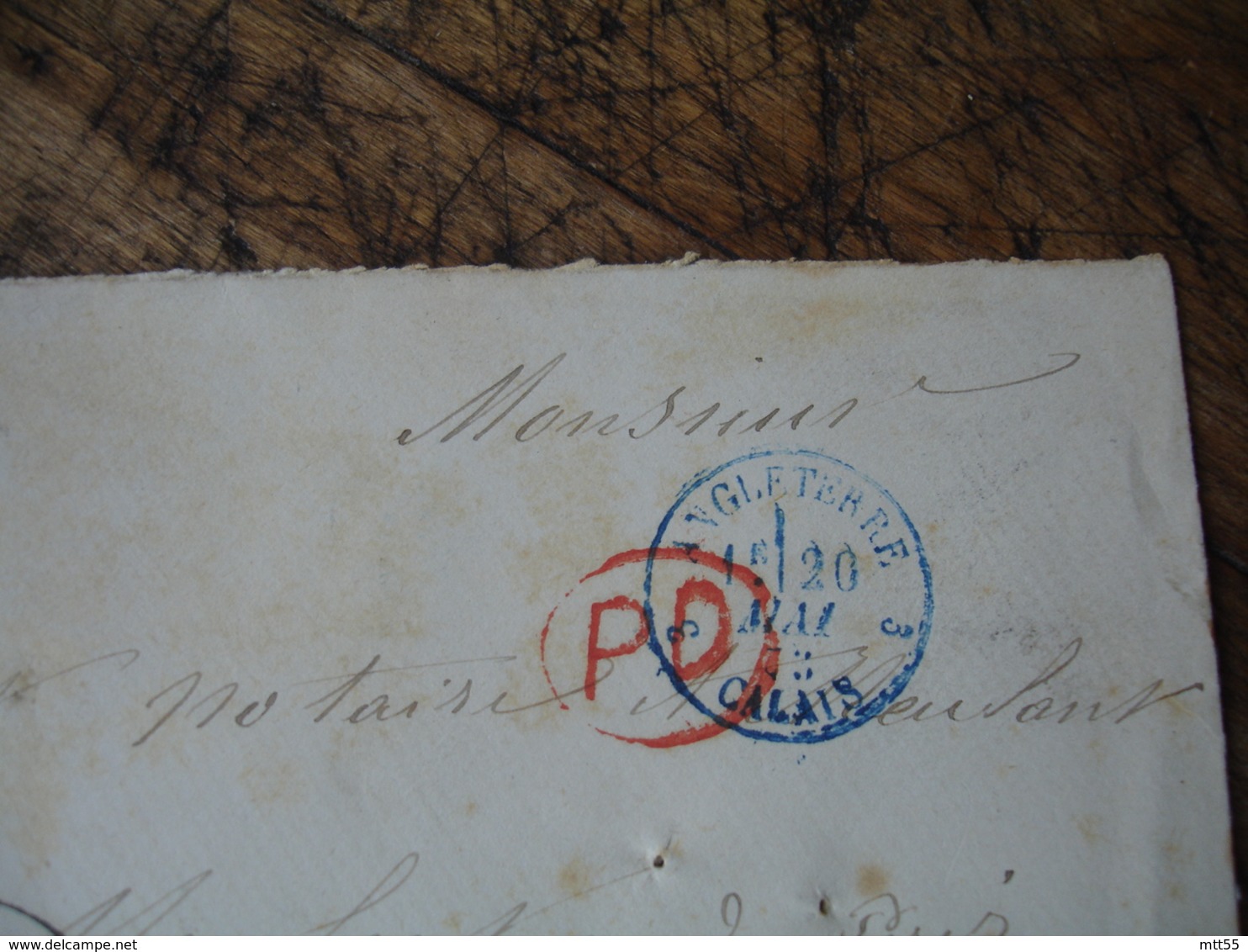 1873 Angleterre Calais  Obliteration Bleue Cachet Entree Sur Lettre De Liverpool 466 - 1849-1876: Période Classique