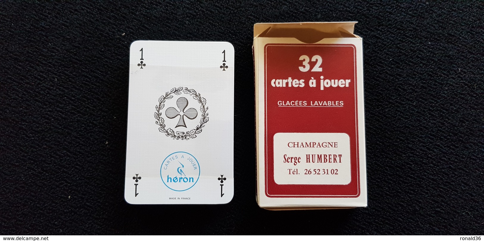 Boite Carton De Carte A Jouer Rouge Publicitaire CHAMPAGNE Serge HUMBERT Mutigny 51 AY Jeu 32 Cartes ( Bouteille De ) - Cartes à Jouer Classiques