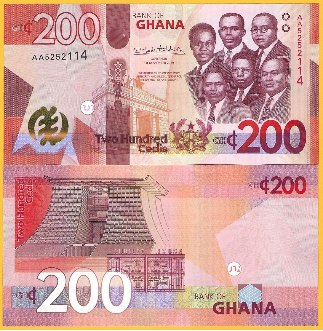 Ghana 200 Cedis P-new 2019 UNC Banknote - Ghana