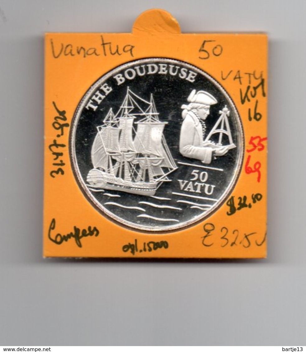 VANUATU 50 VATU 1993 THE BONDEUSE SHIP SCHIP AG PROOF - Vanuatu