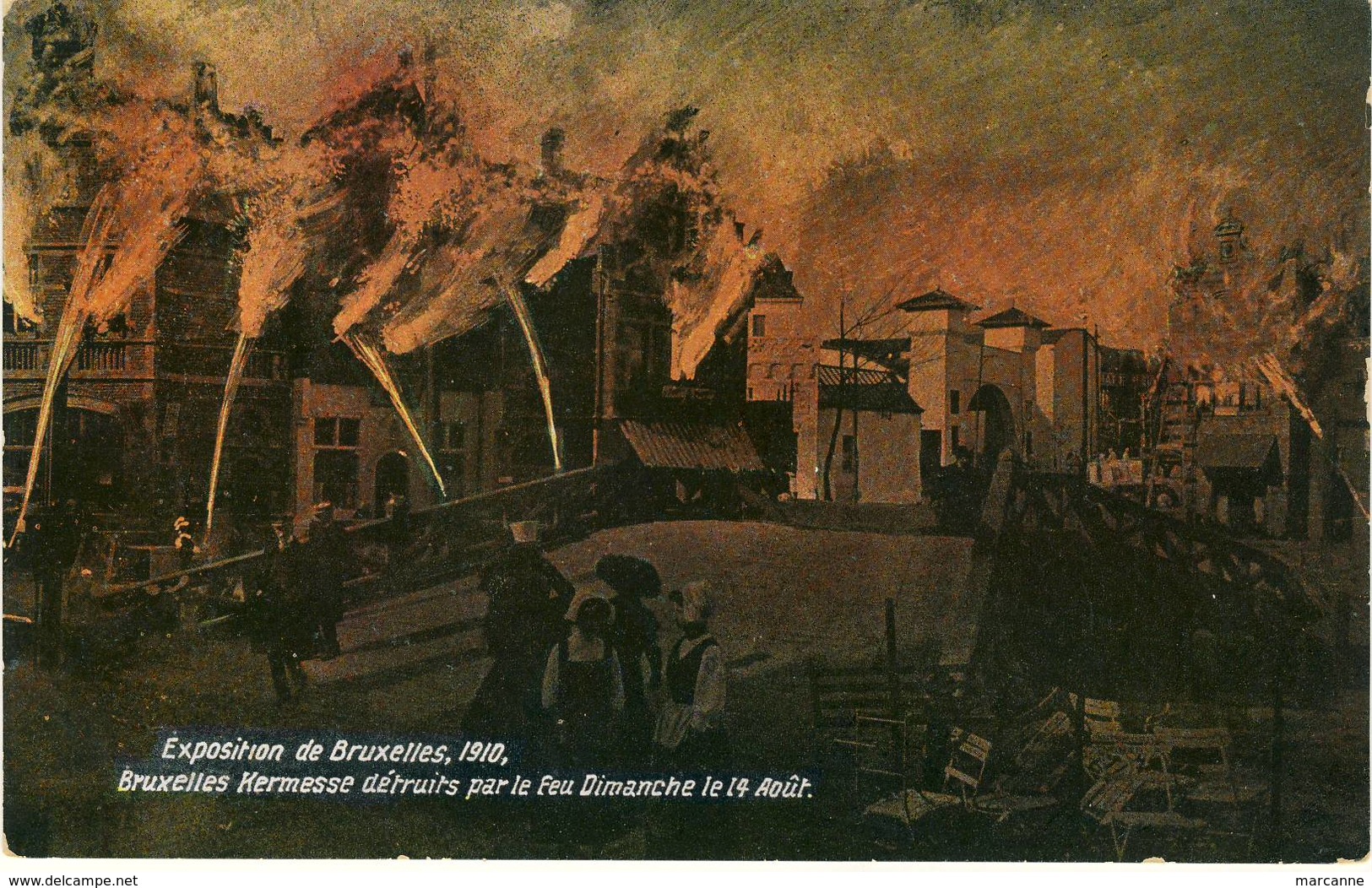 Bruxelles Incendie Expo 1910 - Expositions Universelles