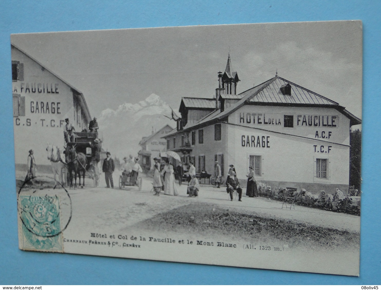 GEX -- Col De La FAUCILLE -- Diligence & Voiturette Au Col De La Faucille - Cpa 1906 - Cachet Hôtel De La Faucille - Autres & Non Classés