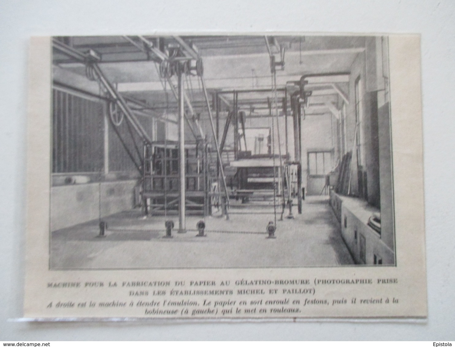 Matériel De Fabrication Du Papier Gélatino Bromure  "MICHEL & PAILLOT" -  Coupure De Presse De 1924 - Supplies And Equipment
