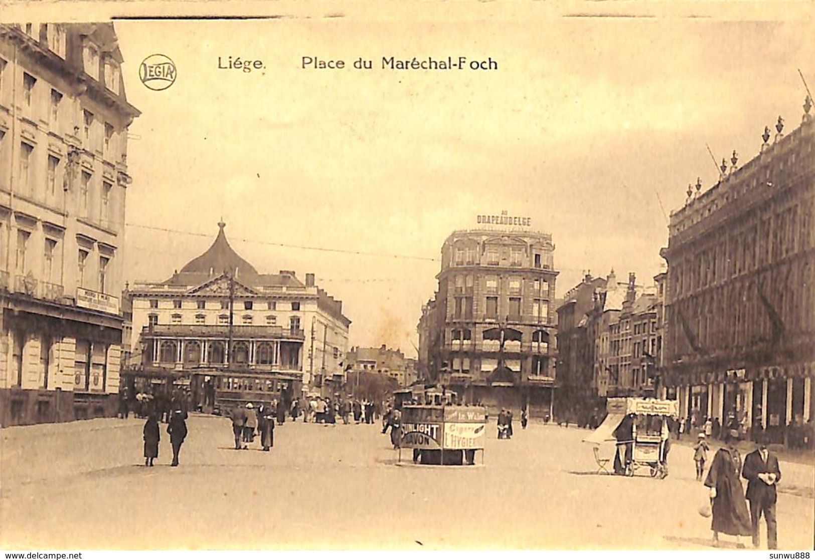 Liège - Place Du Maréchal-Foch (animée Tram Marchand De Glaces Legia) - Liege