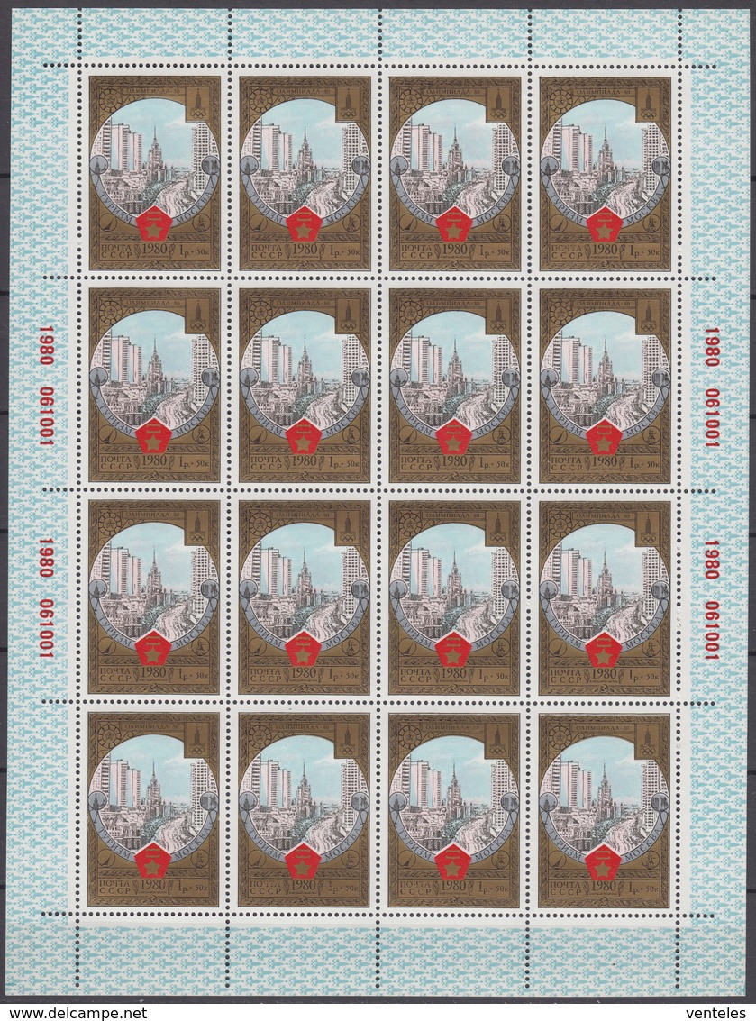 Russia, USSR 27.02/25.03/30.04.1980 MINIATURE SHEETS Mi # 4927-28, 4940-41, 4949-54 Moscow Summer Olympics, Tourism - Blocks & Sheetlets & Panes