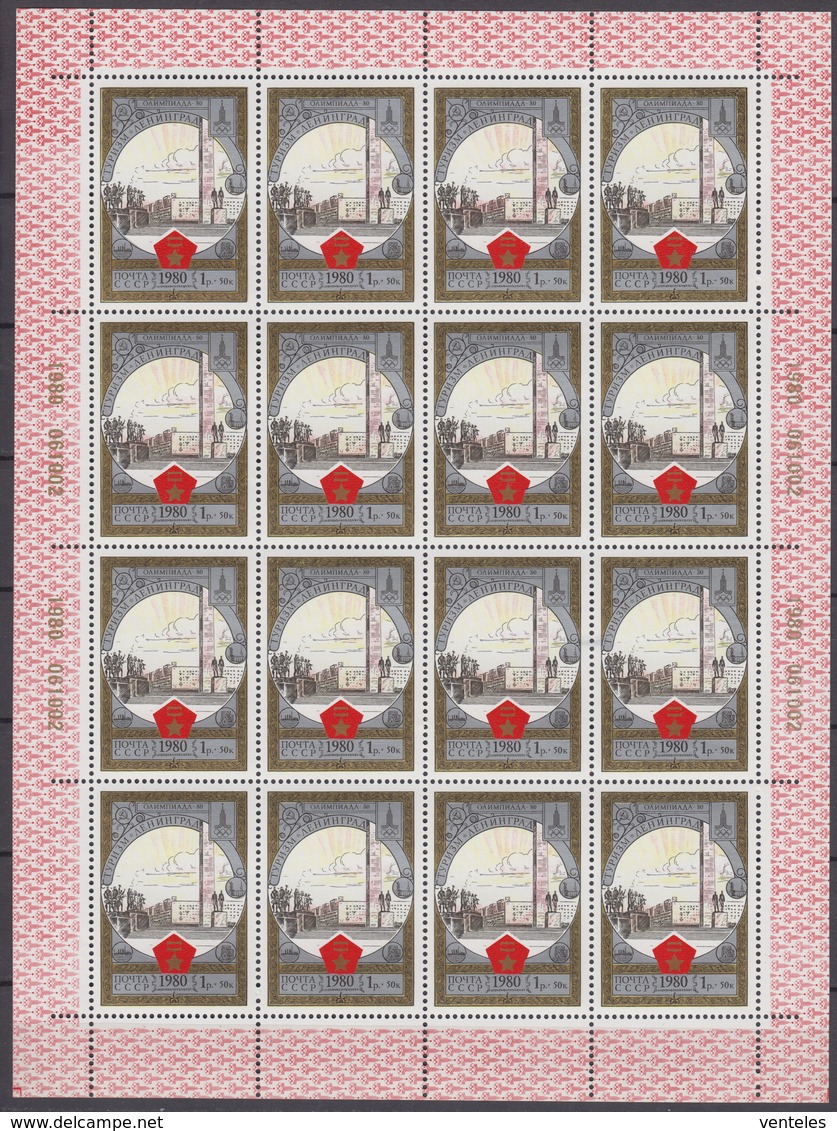 Russia, USSR 27.02/25.03/30.04.1980 MINIATURE SHEETS Mi # 4927-28, 4940-41, 4949-54 Moscow Summer Olympics, Tourism - Blocks & Sheetlets & Panes